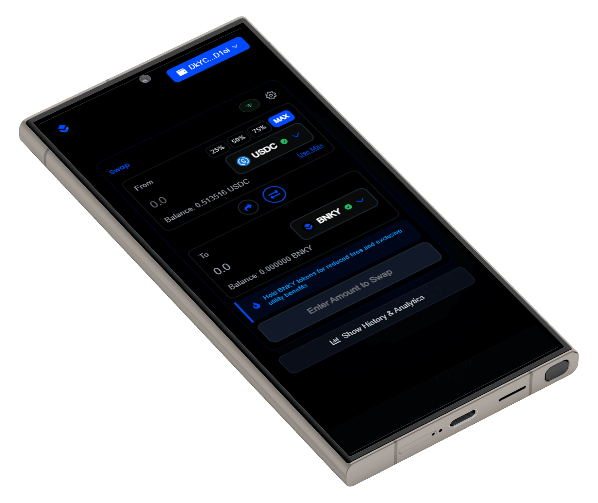 A premium mockup of the BankiiSwap app.